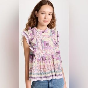 NWT Sea New York Naya print flutter sleeve top XS